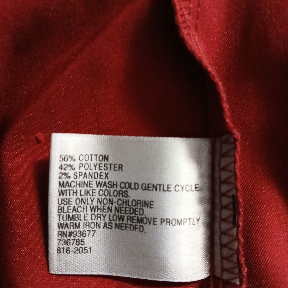 Worthington Modern Fit Shorts with Fabric Sash Belt Size 16 Burgundy - Picture 7 of 7